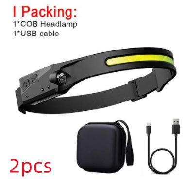 Rechargeable LED Headlamp — Motion Sensor, Waterproof (2-Pack) | Roadside Safety