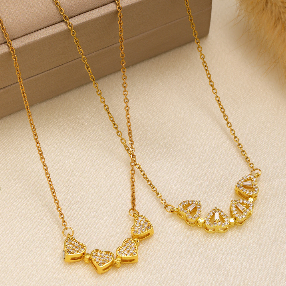 Heart-shaped Necklace With A Magnetic Folding Four Leaf Heart-shaped Connection, Suitable For Women's Daily Wear And Jewelry Pairing For Dinner Parties