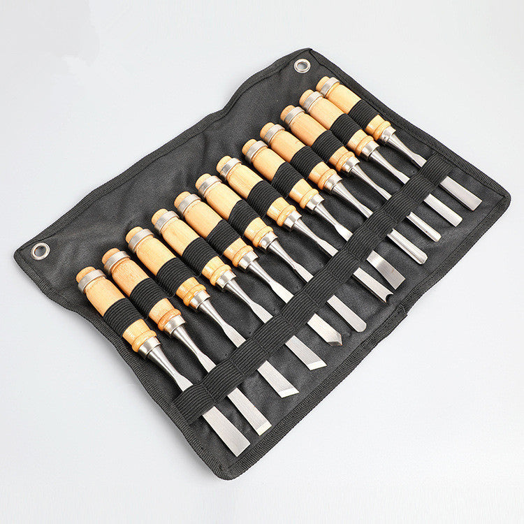 Manufacturers Supply New 12-Piece Tool Carving Chisels Handmade Wood Carving Knives Woodworking Turning Tools Carving Woodworking Chisels
