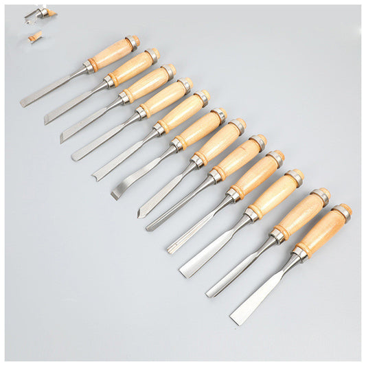 Manufacturers Supply New 12-Piece Tool Carving Chisels Handmade Wood Carving Knives Woodworking Turning Tools Carving Woodworking Chisels