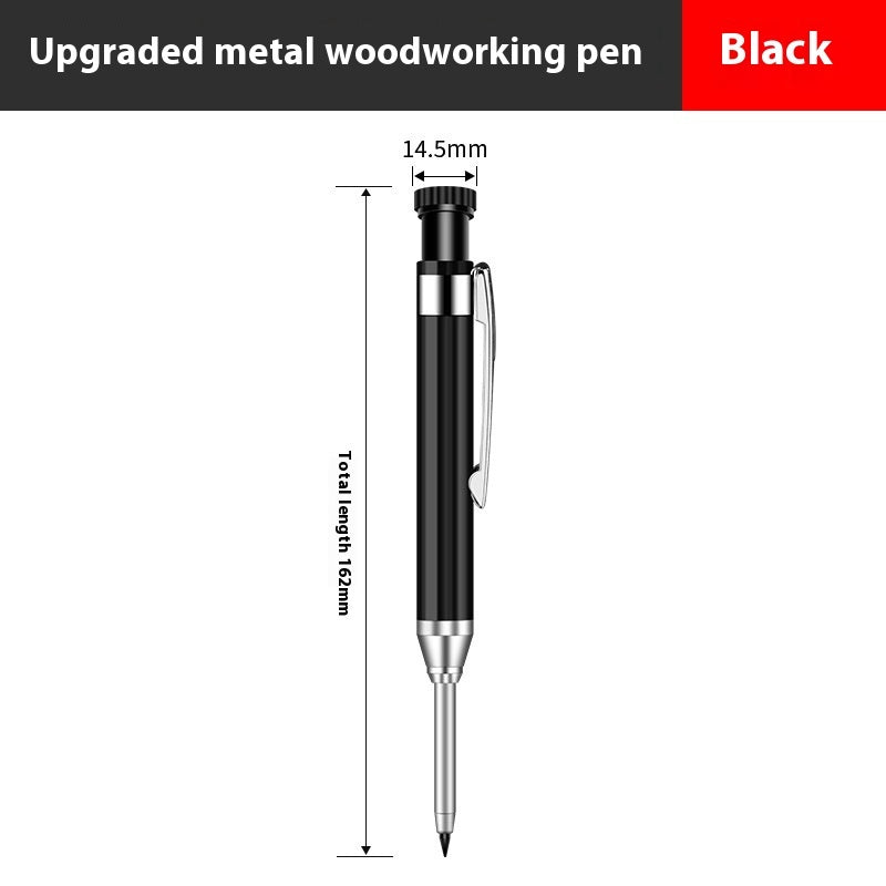 2 8mm Metal Long Head Deep Hole Carpenter's Pencil