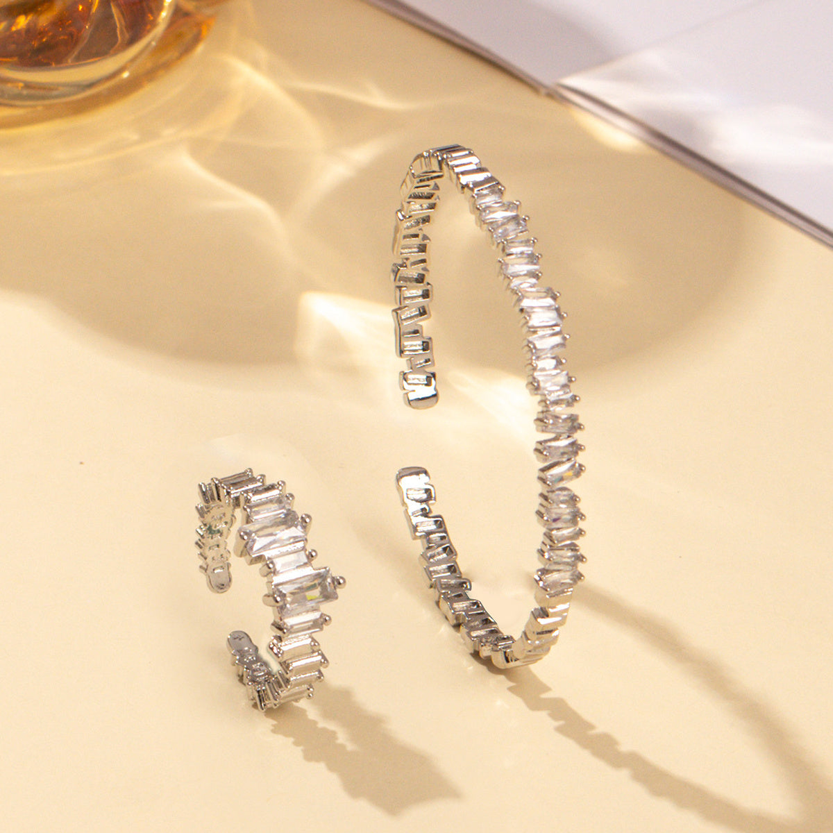 Cubic Zirconia Wristband and Ring