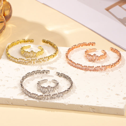 Cubic Zirconia Wristband and Ring