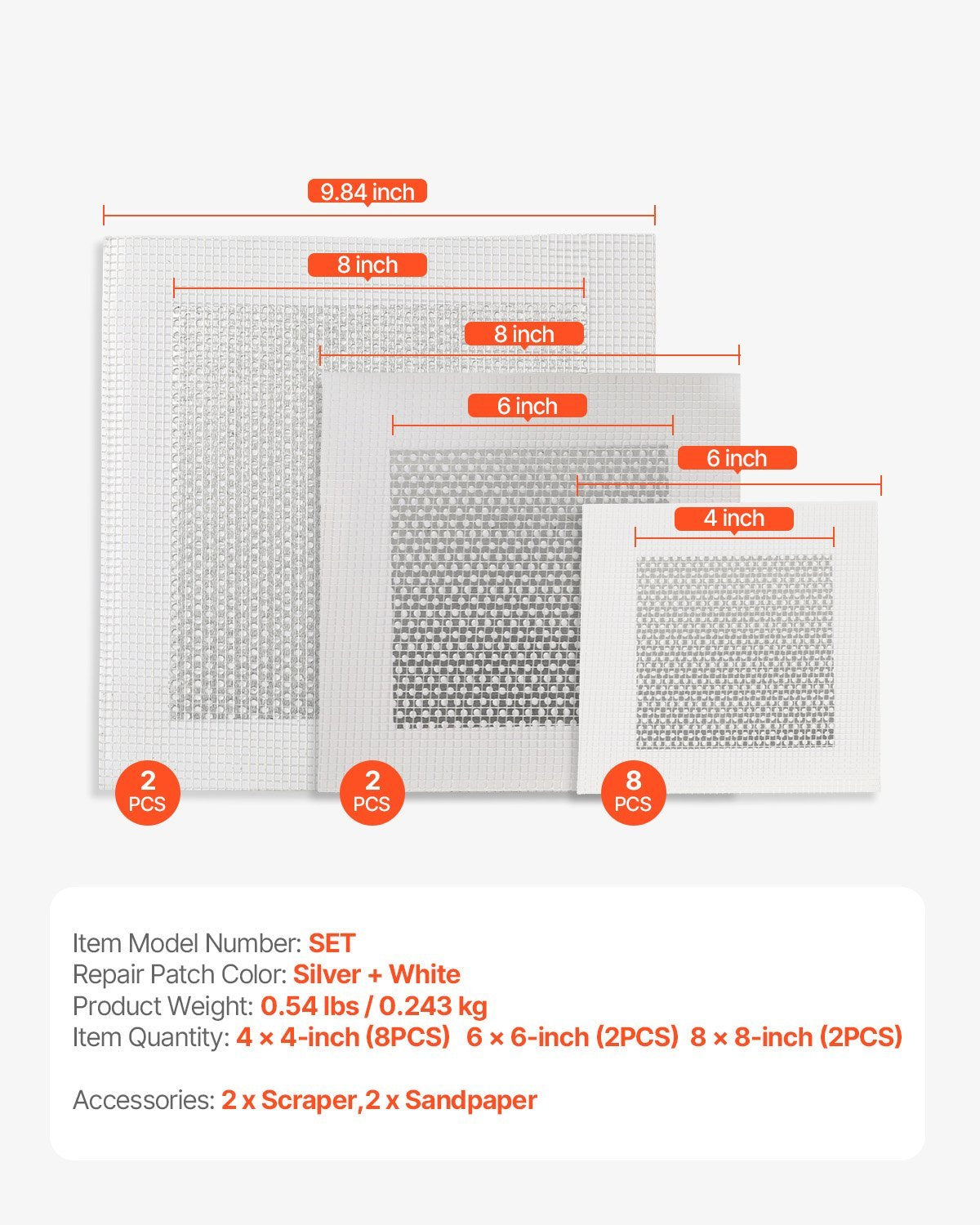 16PCS Drywall Repair Kit Self-Adhesive Dry Wall Repair Patch Kit