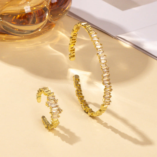 Cubic Zirconia Wristband and Ring