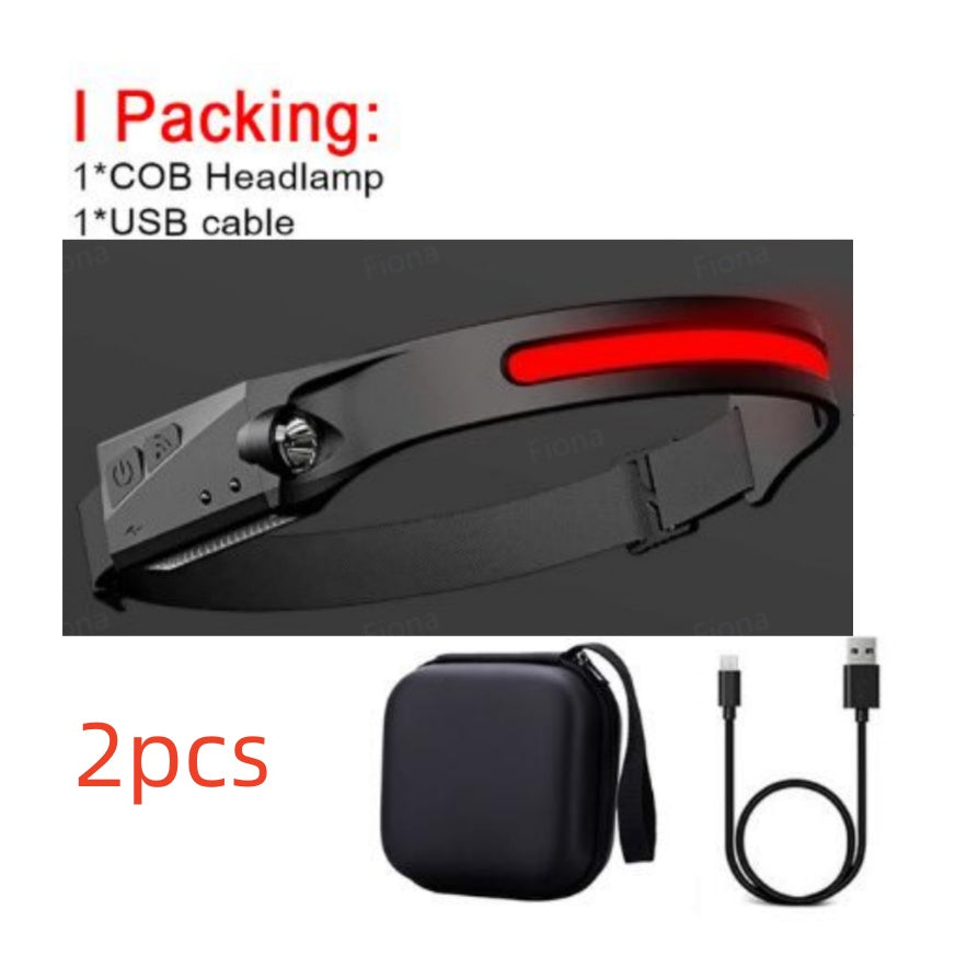Rechargeable LED Headlamp — Motion Sensor, Waterproof (2-Pack) | Roadside Safety