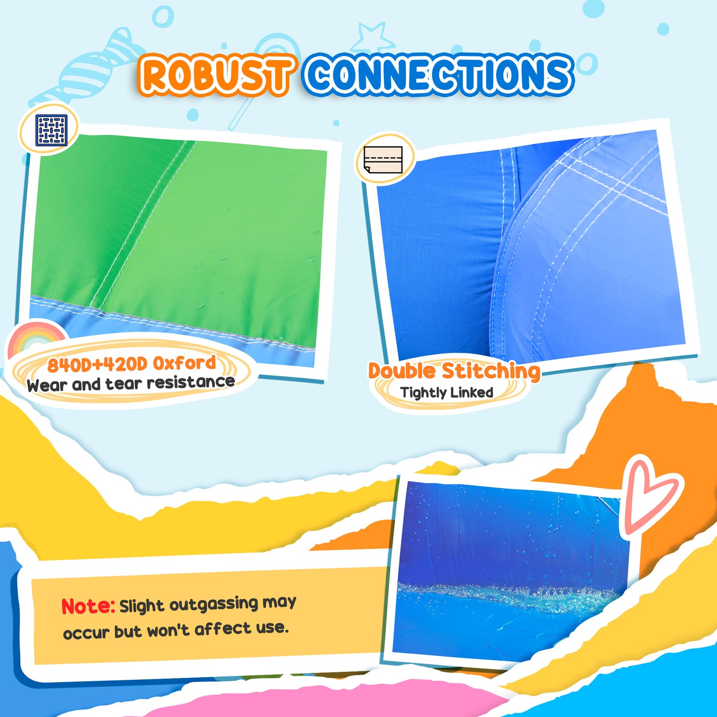 Inflatable Water Slide Bounce House w/ 550W Blower, Large Trampoline, Splash Pool, Basketball Hoop, Dart Board