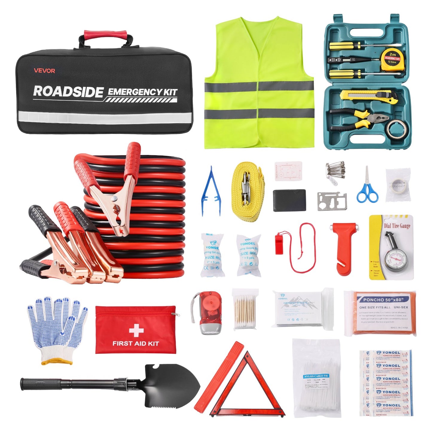 31 Pcs Car Emergency Kit With Medical Emergency First Aid Kit For Vehicles